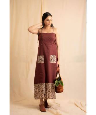 cotton maroon Ruby dress 1