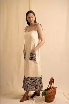 cotton Beige Kshiti dress