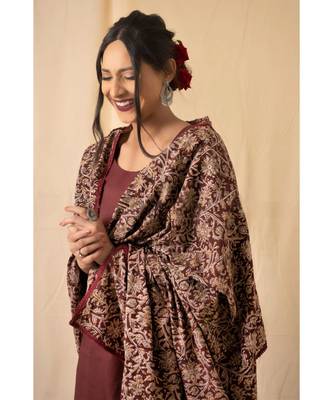 cotton maroon Rosewood KURTI PANT WIRTH DUPATTA 4