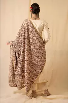 cotton Beige PRAKRUTI KURTI PANT WIRTH DUPATTA