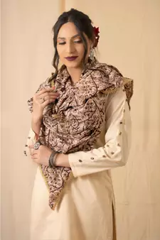 cotton Beige PRAKRUTI KURTI PANT WIRTH DUPATTA