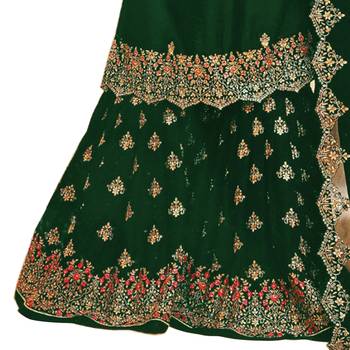 Green embroidered faux georgette salwar 3