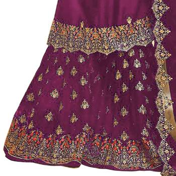 Purple embroidered faux georgette salwar 3