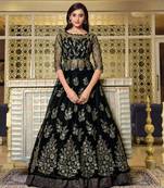 Black embroidered net salwar