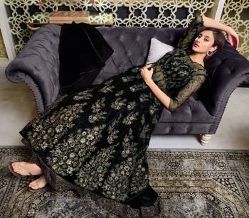 Black embroidered net salwar 3