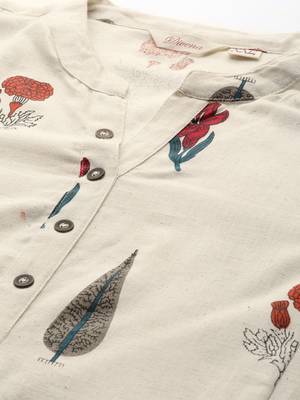 White printed cotton long-kurtis 4