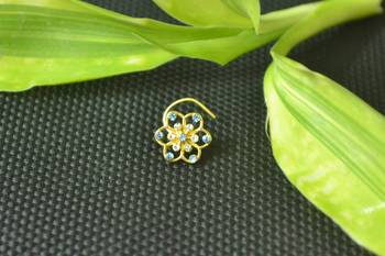 Designer Turquoise cubic zirconia nose ring or Nose Pin 1