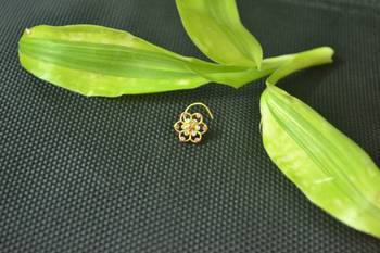 Designer Pink cubic zirconia nose ring or nose pin 2