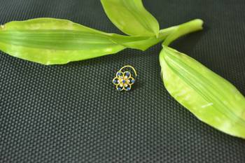 Designer Blue cubic zirconia nose ring or nose pin 2