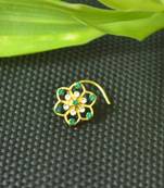Designer Green cubic zirconia nose ring or nose pin
