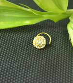 Designer Gold cubic zirconia nose ring or nose pin