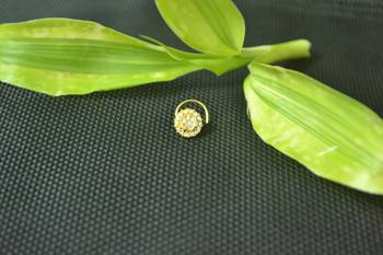 Designer Gold cubic zirconia nose ring or nose pin 3