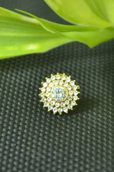 Designer Multi Diamond Gold Plated cubic zirconia nose ring or nose pin