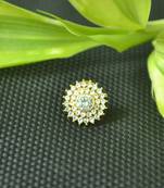 Designer Multi Diamond Gold Plated cubic zirconia nose ring or nose pin