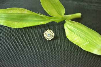 Designer Multi Diamond Gold Plated cubic zirconia nose ring or nose pin 3