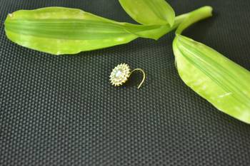 Designer Multi Diamond Gold Plated cubic zirconia nose ring or nose pin 5