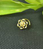 Designer Gold Plated cubic zirconia nose ring or nose pin