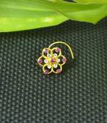 Designer Purple cubic zirconia nose ring or nose pin