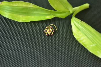 Designer Purple cubic zirconia nose ring or nose pin 2
