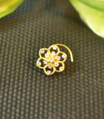 Designer Gold Plated cubic zirconia nose ring or nose pin