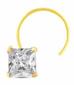 Designer Square Stone Gold Plated cubic zirconia nose ring or nose pin