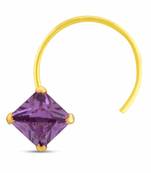 Purple Designer Square Stone Gold Plated cubic zirconia nose ring or nose pin