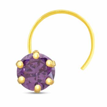 Designer Purple cubic zirconia nose ring or nose pin 1