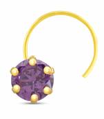 Designer Purple cubic zirconia nose ring or nose pin