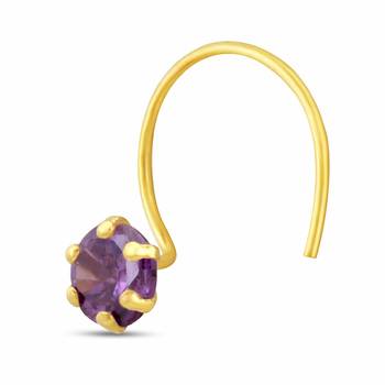Designer Purple cubic zirconia nose ring or nose pin 2