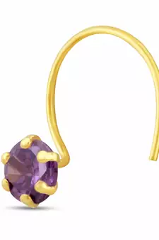 Designer Purple cubic zirconia nose ring or nose pin
