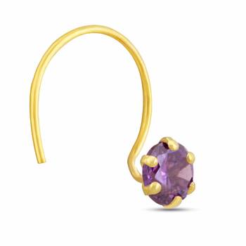Designer Purple cubic zirconia nose ring or nose pin 3