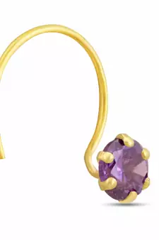 Designer Purple cubic zirconia nose ring or nose pin