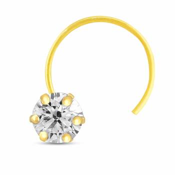Designer Gold Plated cubic zirconia nose-ring 1