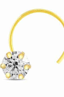 Designer Gold Plated cubic zirconia nose-ring