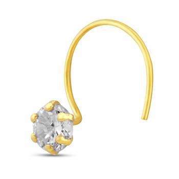 Designer Gold Plated cubic zirconia nose-ring 2