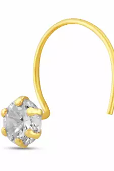 Designer Gold Plated cubic zirconia nose-ring