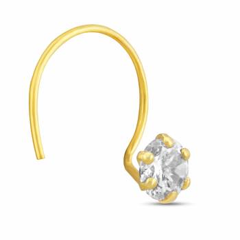 Designer Gold Plated cubic zirconia nose-ring 3