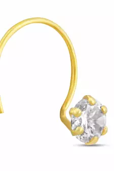 Designer Gold Plated cubic zirconia nose-ring
