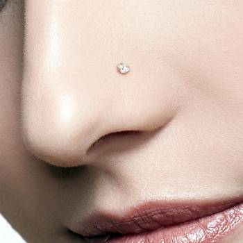 Designer Gold Plated cubic zirconia nose ring or nose pin 1