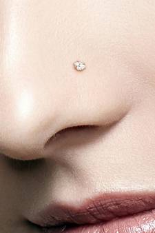 Designer Gold Plated cubic zirconia nose ring or nose pin