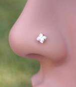 Designer Square Stone Gold Plated cubic zirconia nose ring or nose pin