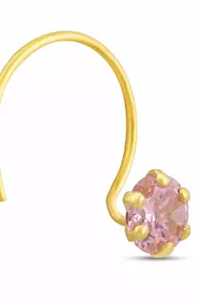 Designer Pink cubic zirconia nose ring or nose pin