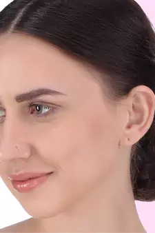 Designer Pink cubic zirconia nose ring or nose pin