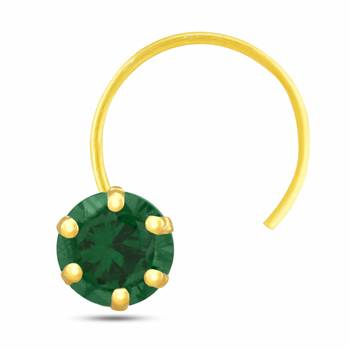 Designer Green cubic zirconia nose ring or nose pin 1