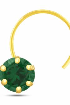 Designer Green cubic zirconia nose ring or nose pin