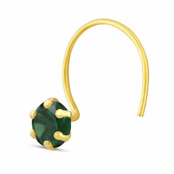 Designer Green cubic zirconia nose ring or nose pin 2