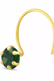 Designer Green cubic zirconia nose ring or nose pin