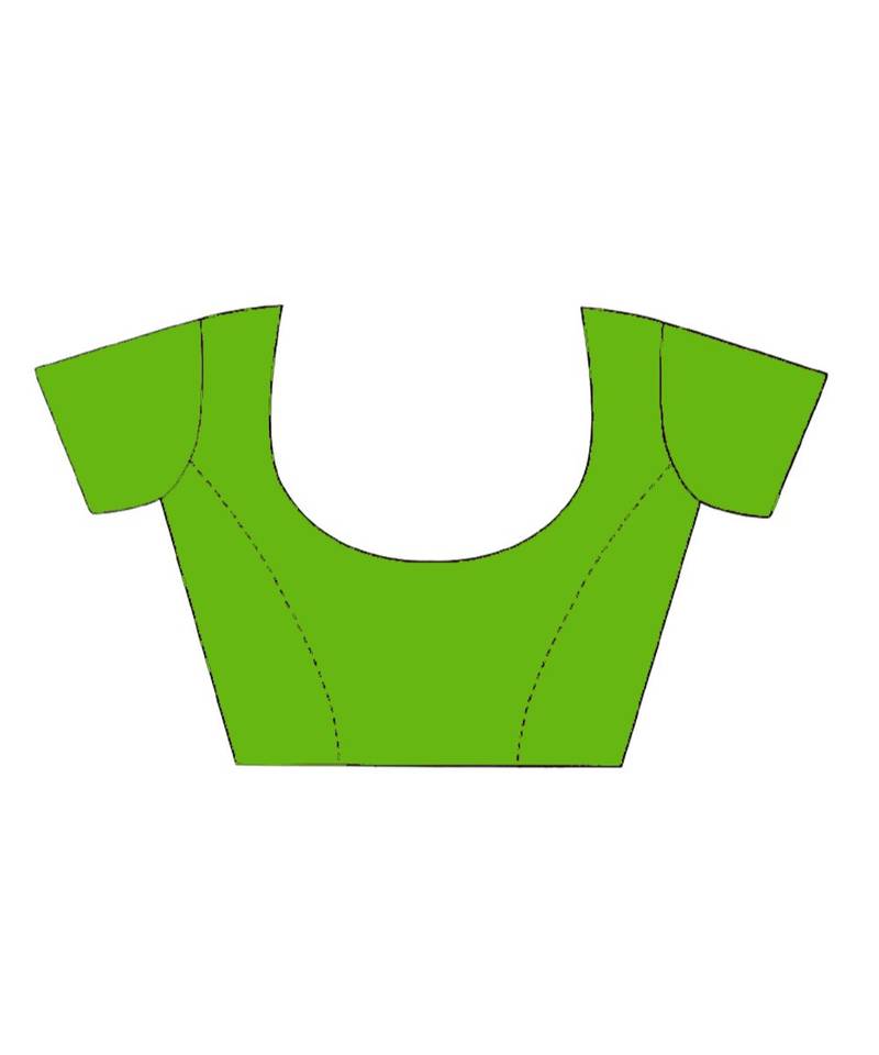 multicolor Cotton Silk designer_pallu Pompom Saree WithBlouse Pieces.