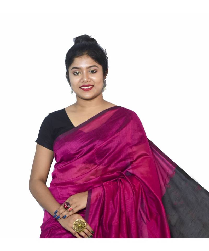 multicolor Cotton Silk designer_pallu Pompom Saree WithBlouse Pieces.