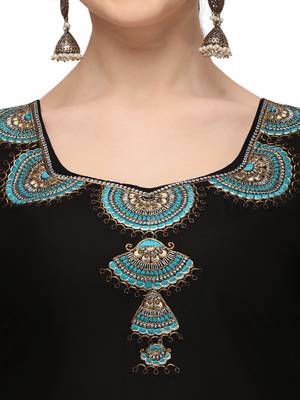 black New patiala dress Salwar Suit Material. 3
